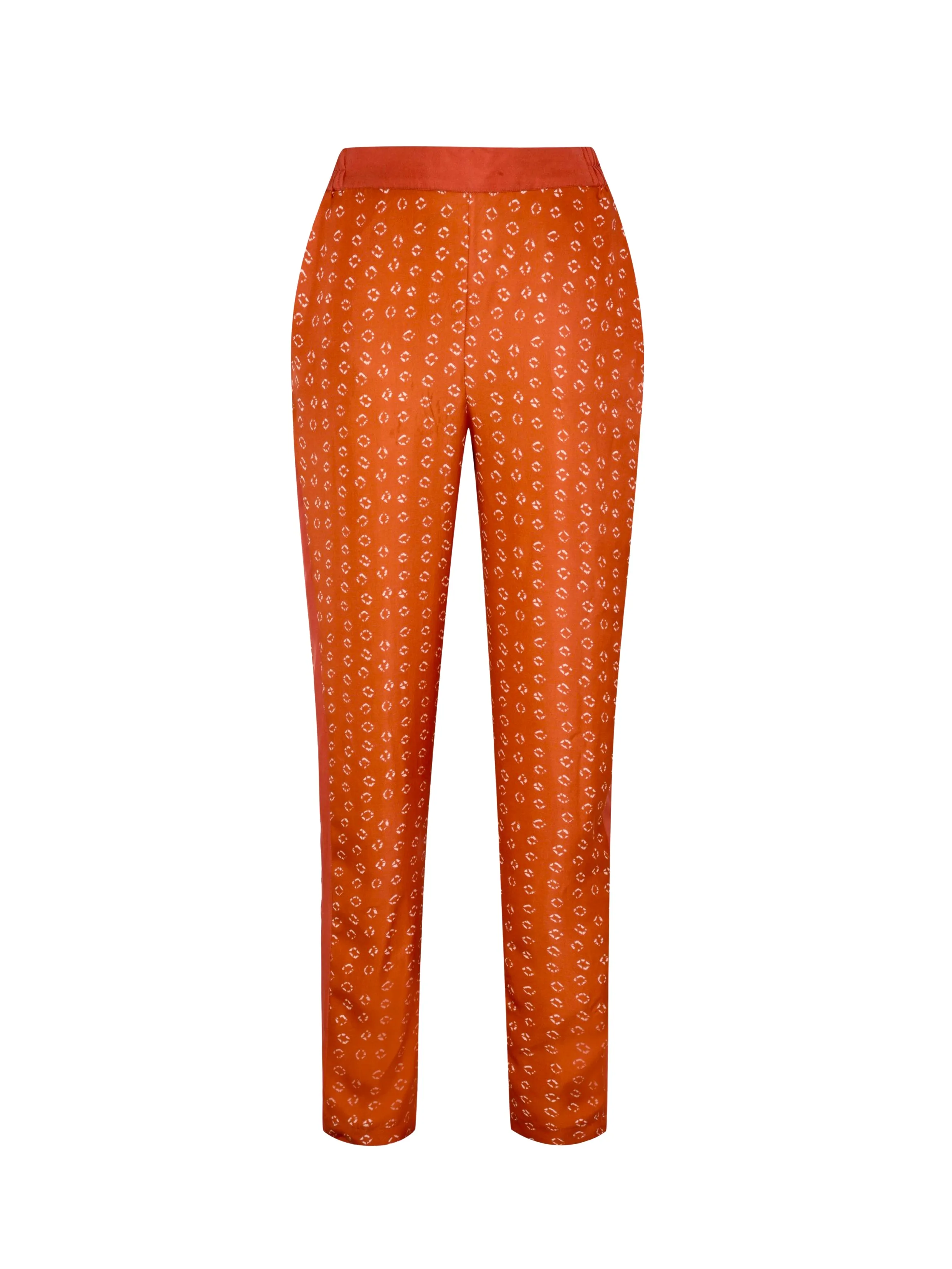 Hilda Trousers - Orange Bandhani Silk