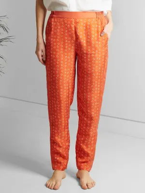 Hilda Trousers - Orange Bandhani Silk
