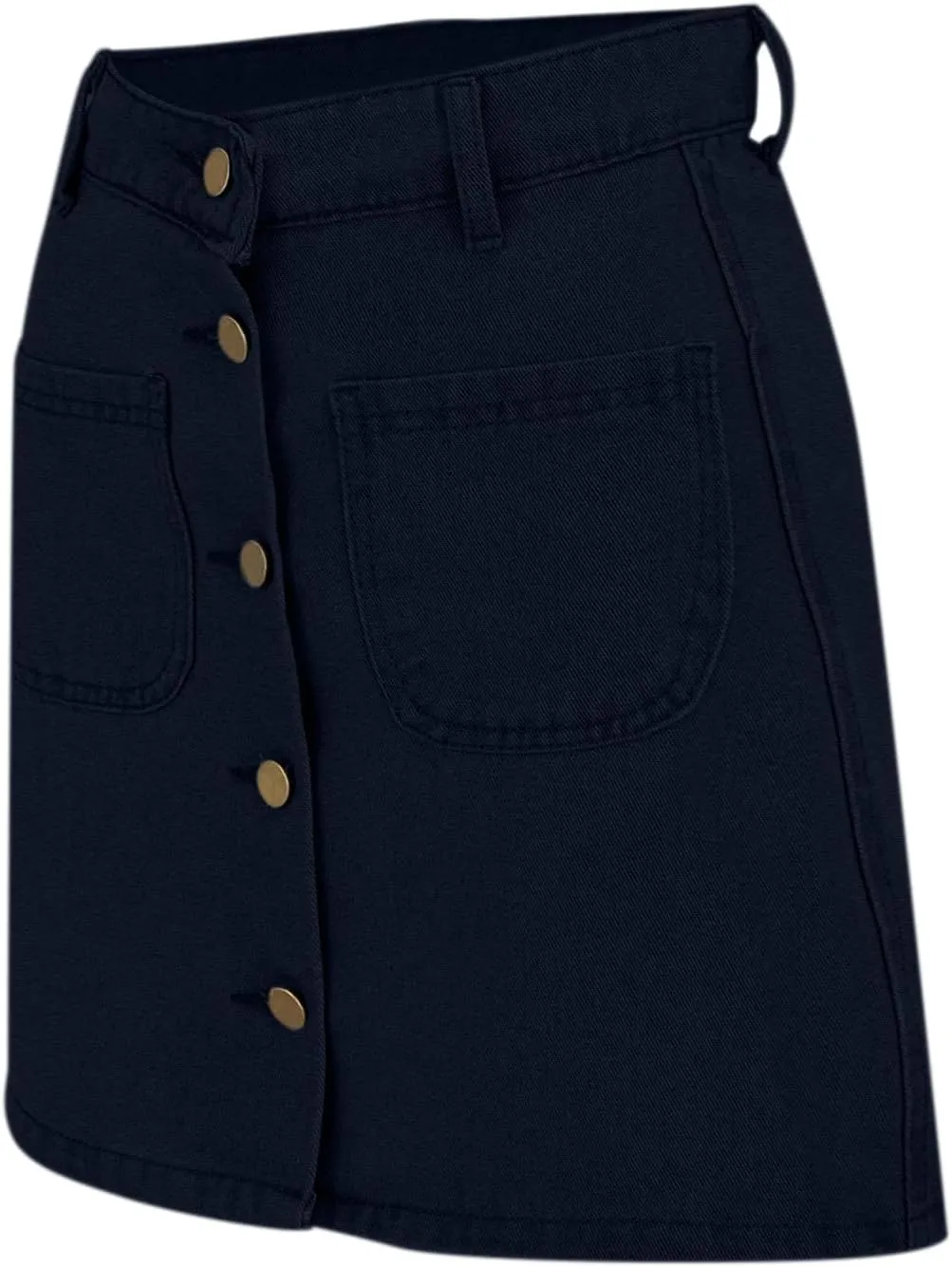 Jean Skirts for Women Denim High Waisted Trendy Stretchy Button Front Short Pencil Skirt with Patch