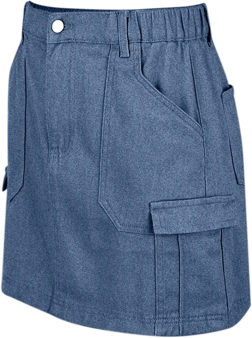 Jean Skirts for Women Denim High Waisted Trendy Stretchy Button Front Short Pencil Skirt with Patch