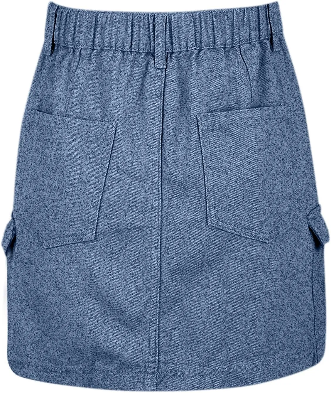 Jean Skirts for Women Denim High Waisted Trendy Stretchy Button Front Short Pencil Skirt with Patch
