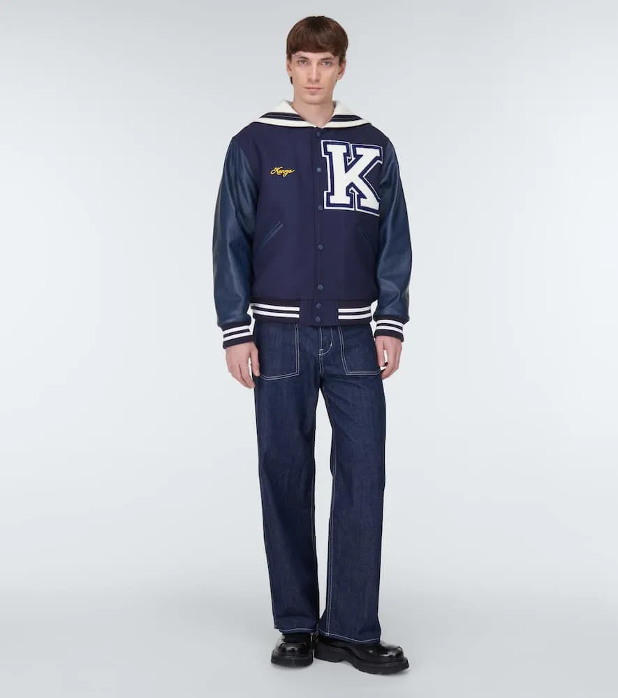Kenzo Sailor Varsity leather-paneled varsity jacket
