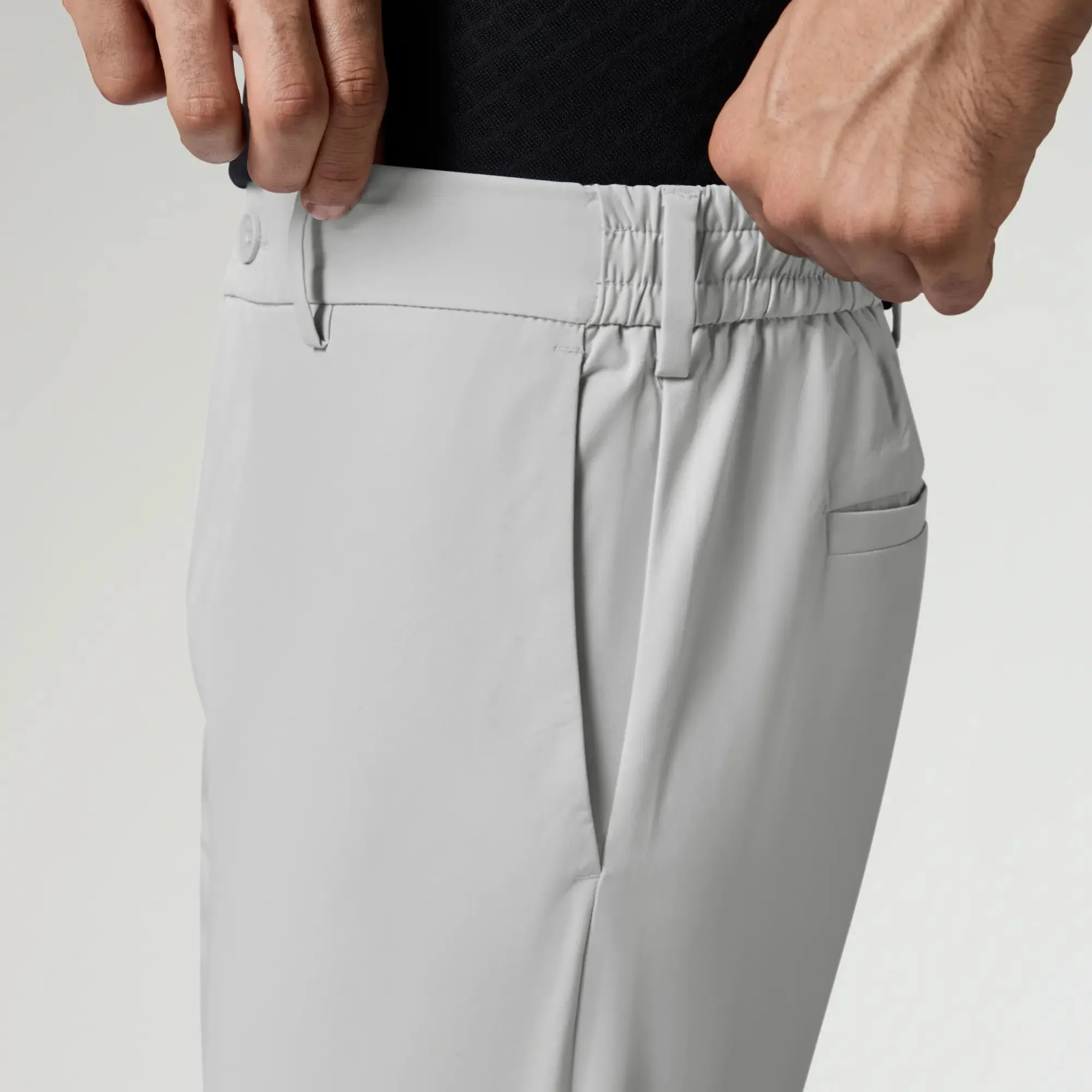 KINETIC: Soft Stretch Pants - Slim Fit Chrome White