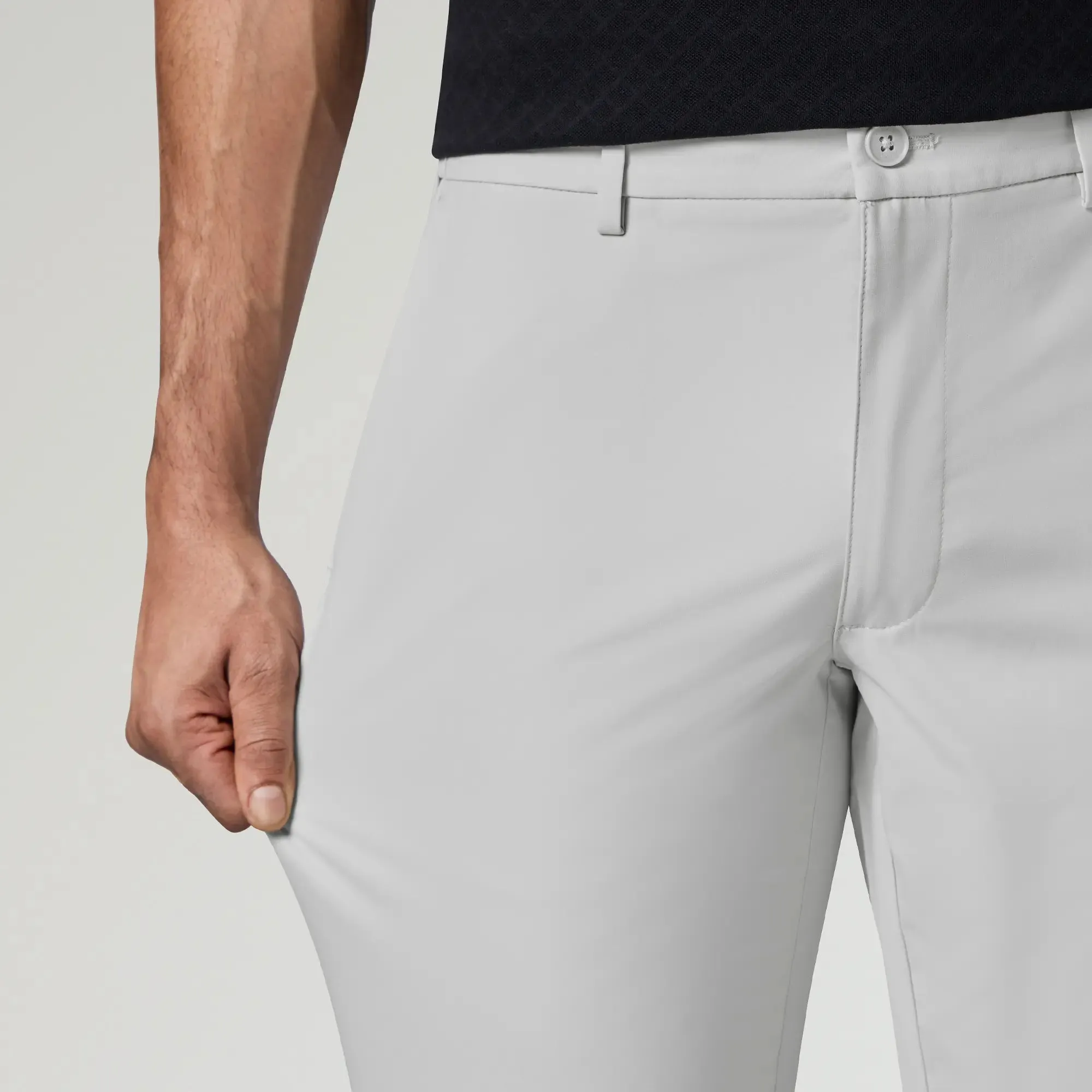KINETIC: Soft Stretch Pants - Slim Fit Chrome White