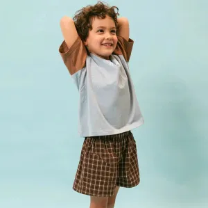 LENN LABEL CHECK SHORT: CHOCOLATE