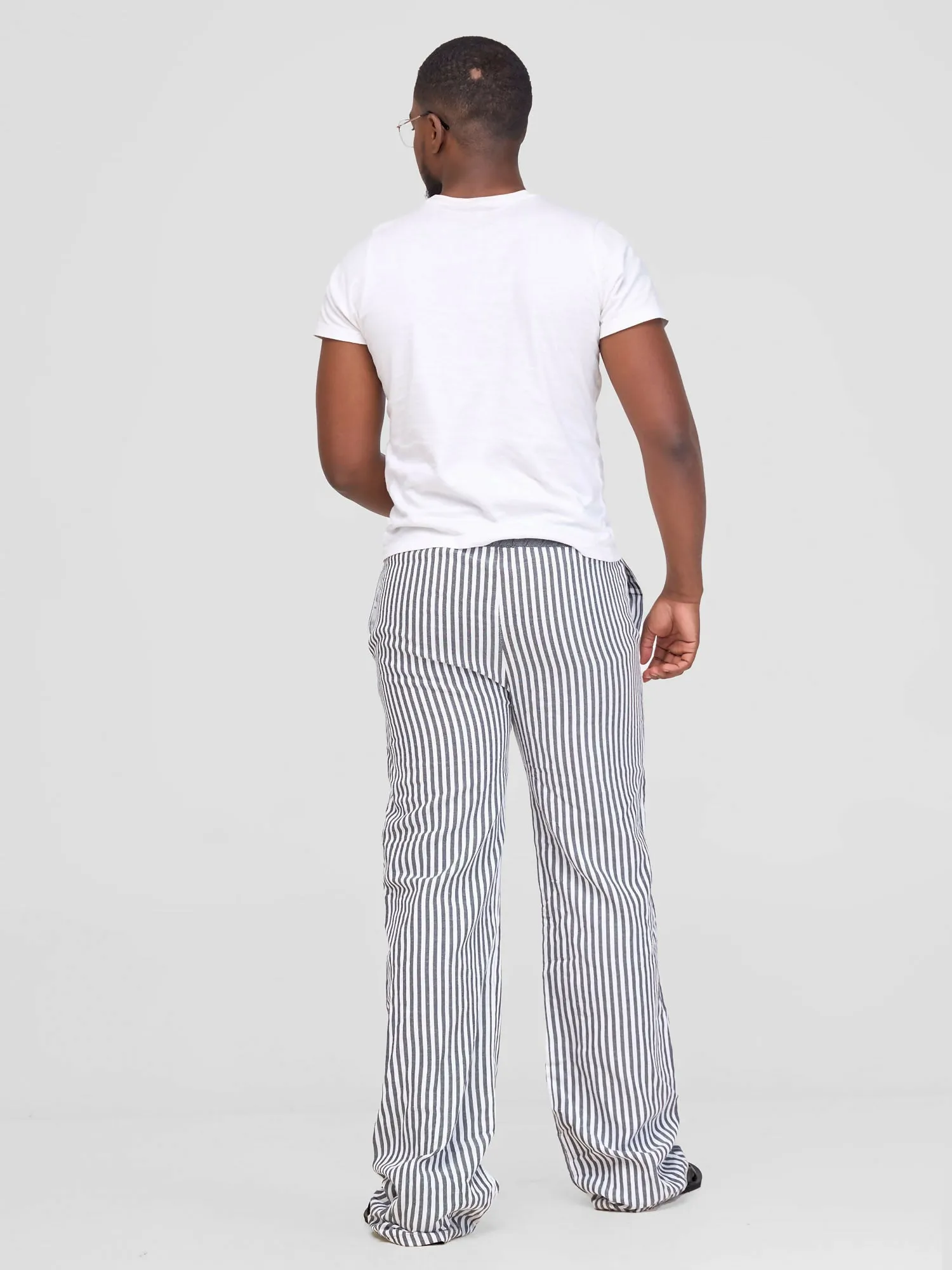 Liquid Lemn Striped Kikoy Lounging Pants - Grey