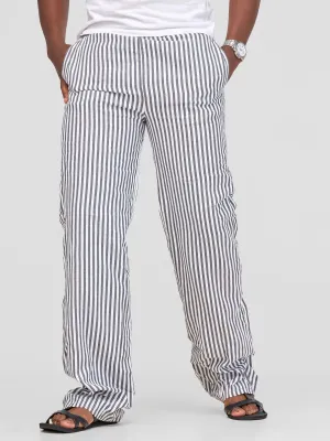 Liquid Lemn Striped Kikoy Lounging Pants - Grey