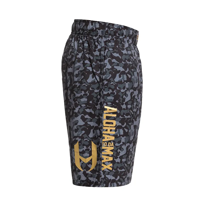 MAX HOLLOWAY GYM SHORTS CAMO BLACK GOLD