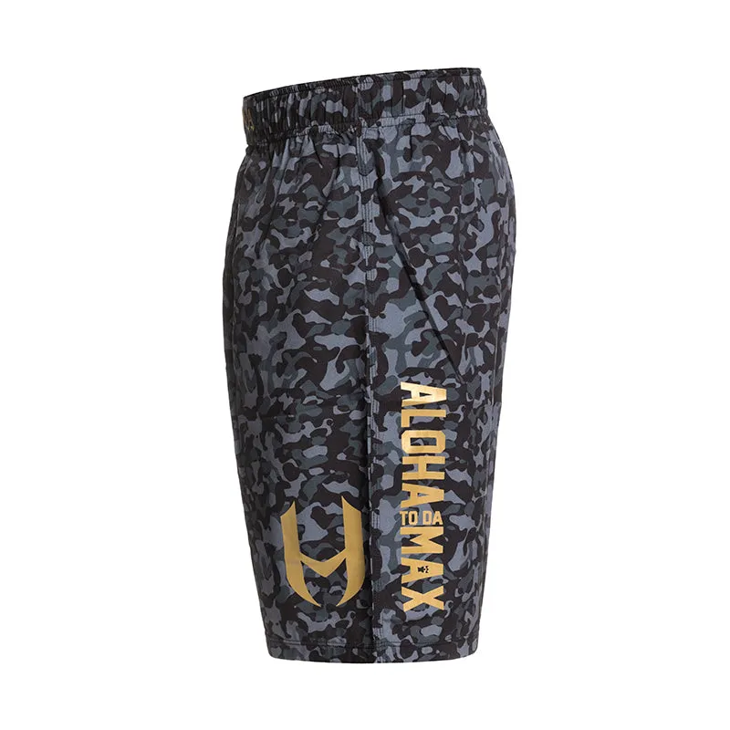 MAX HOLLOWAY GYM SHORTS CAMO BLACK GOLD