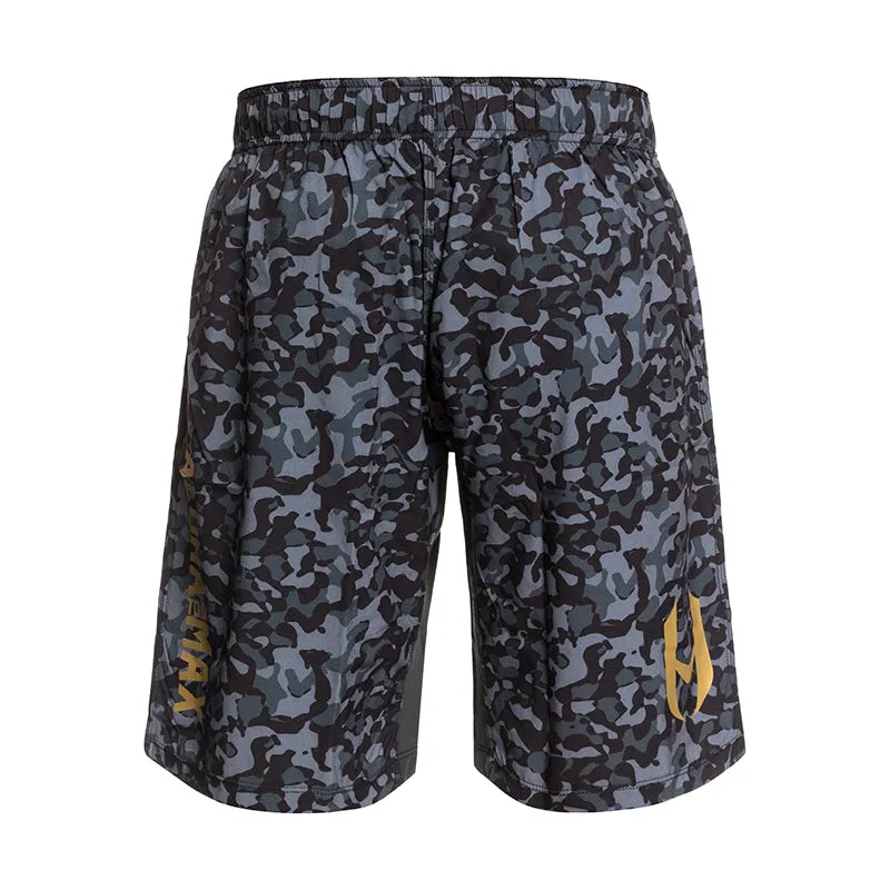 MAX HOLLOWAY GYM SHORTS CAMO BLACK GOLD