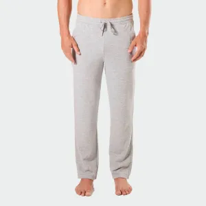 Mens Relaxed Cotton French Terry Sleep Pants - Grey Marle