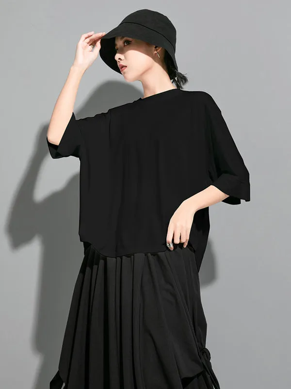 Original Solid Batwing Sleeve T-Shirts Tops