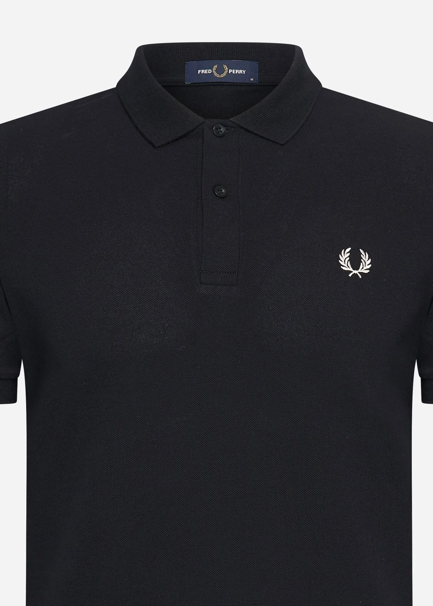 Plain fred perry shirt - black silk peach