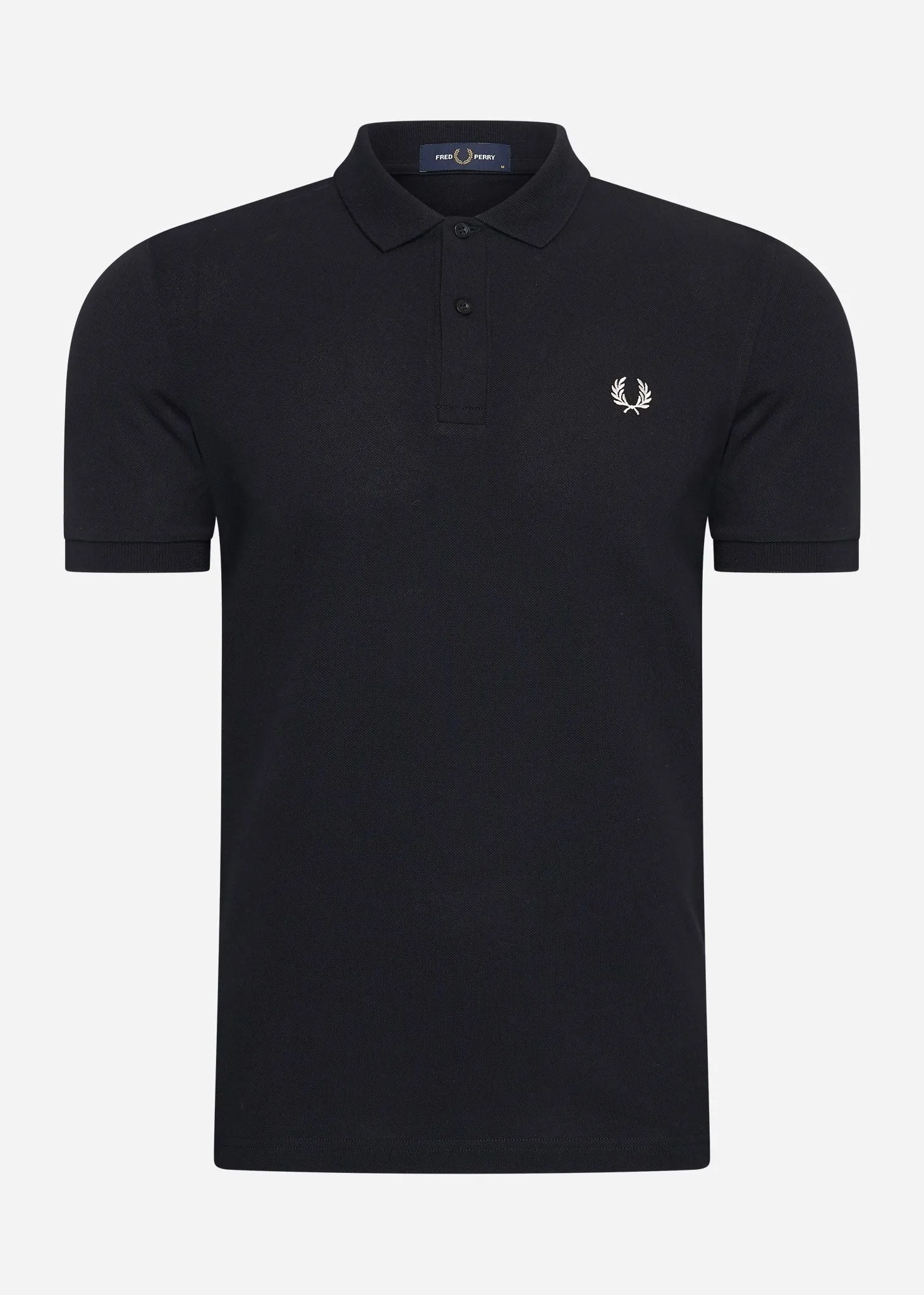 Plain fred perry shirt - black silk peach