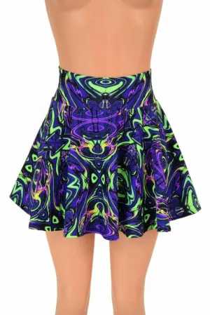 Ready to Ship Neon Melt UV GLOW Mini Rave Skirt Medium