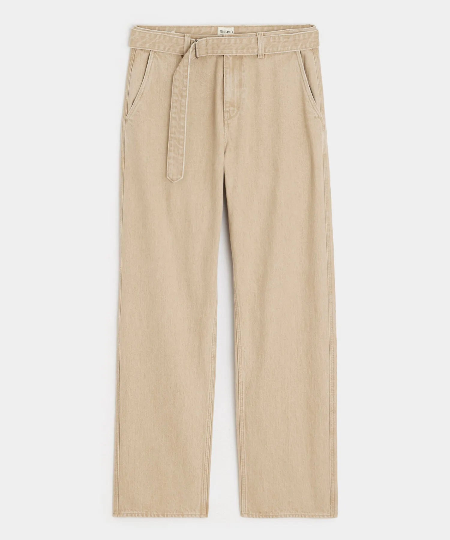 Relaxed Self Belted Denim Pant