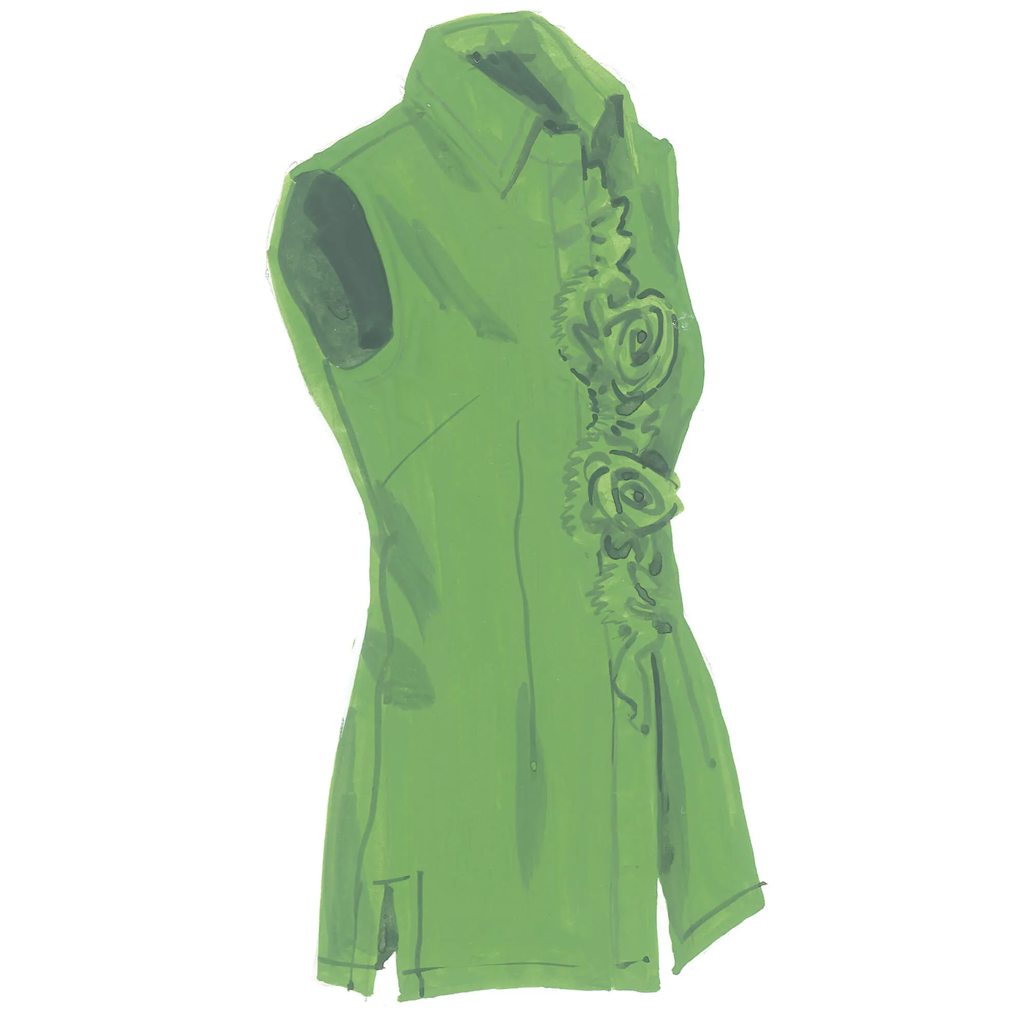 Rosette Button Blouse