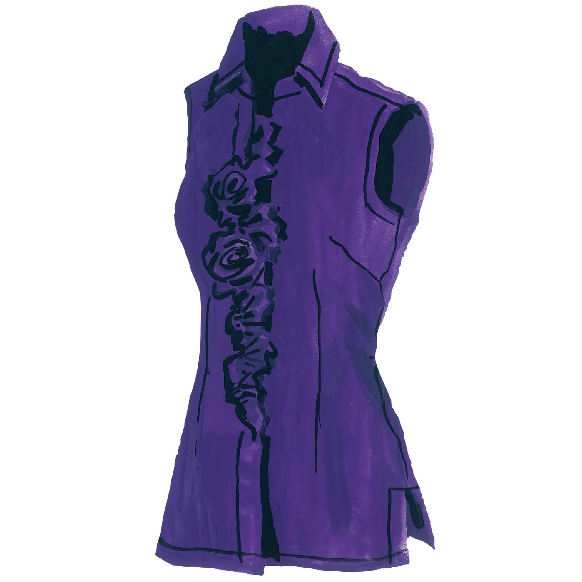 Rosette Button Blouse