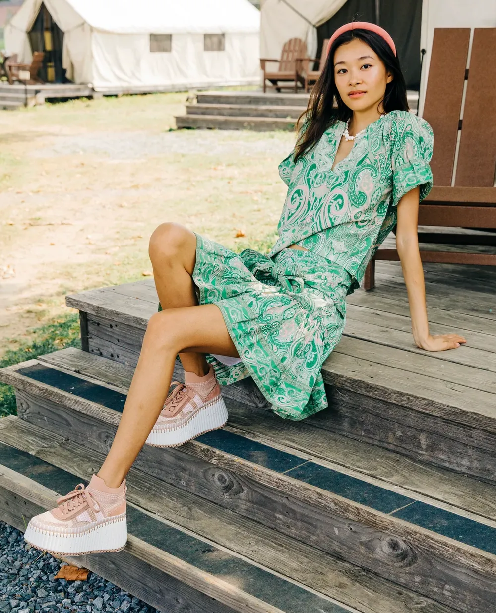 Ruby Skirt | Mason Paisley Green
