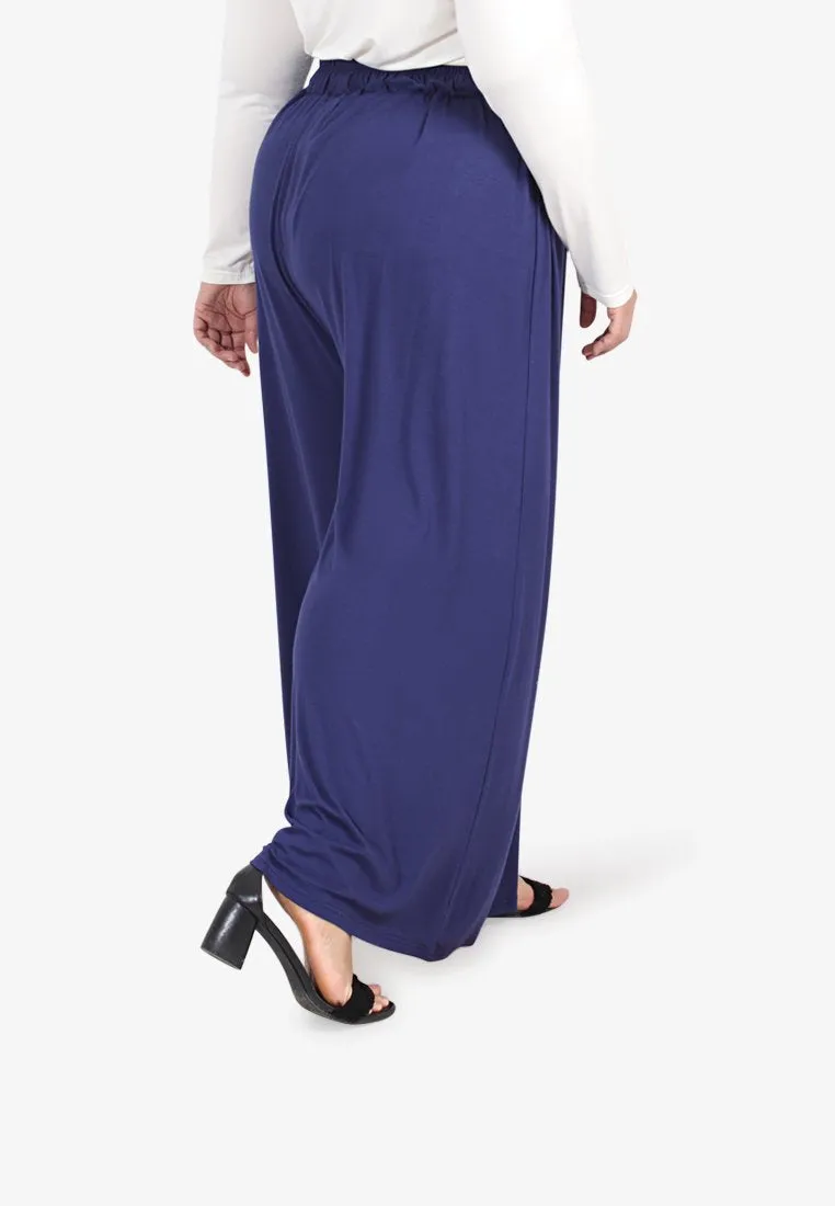 Shana Casual Palazzo Pants - Blue