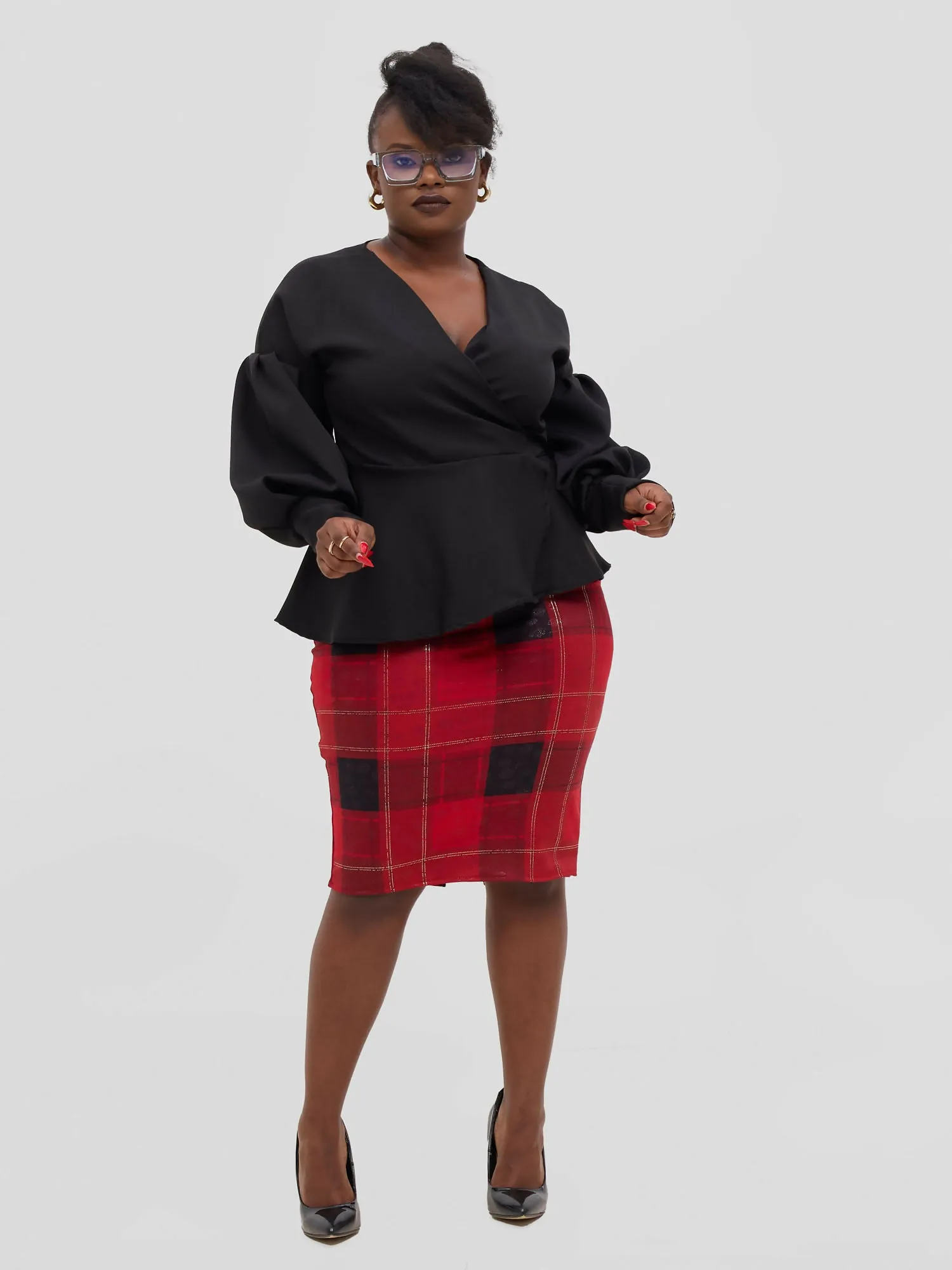 Silk House Collections Mia Skirt - Plaid Red