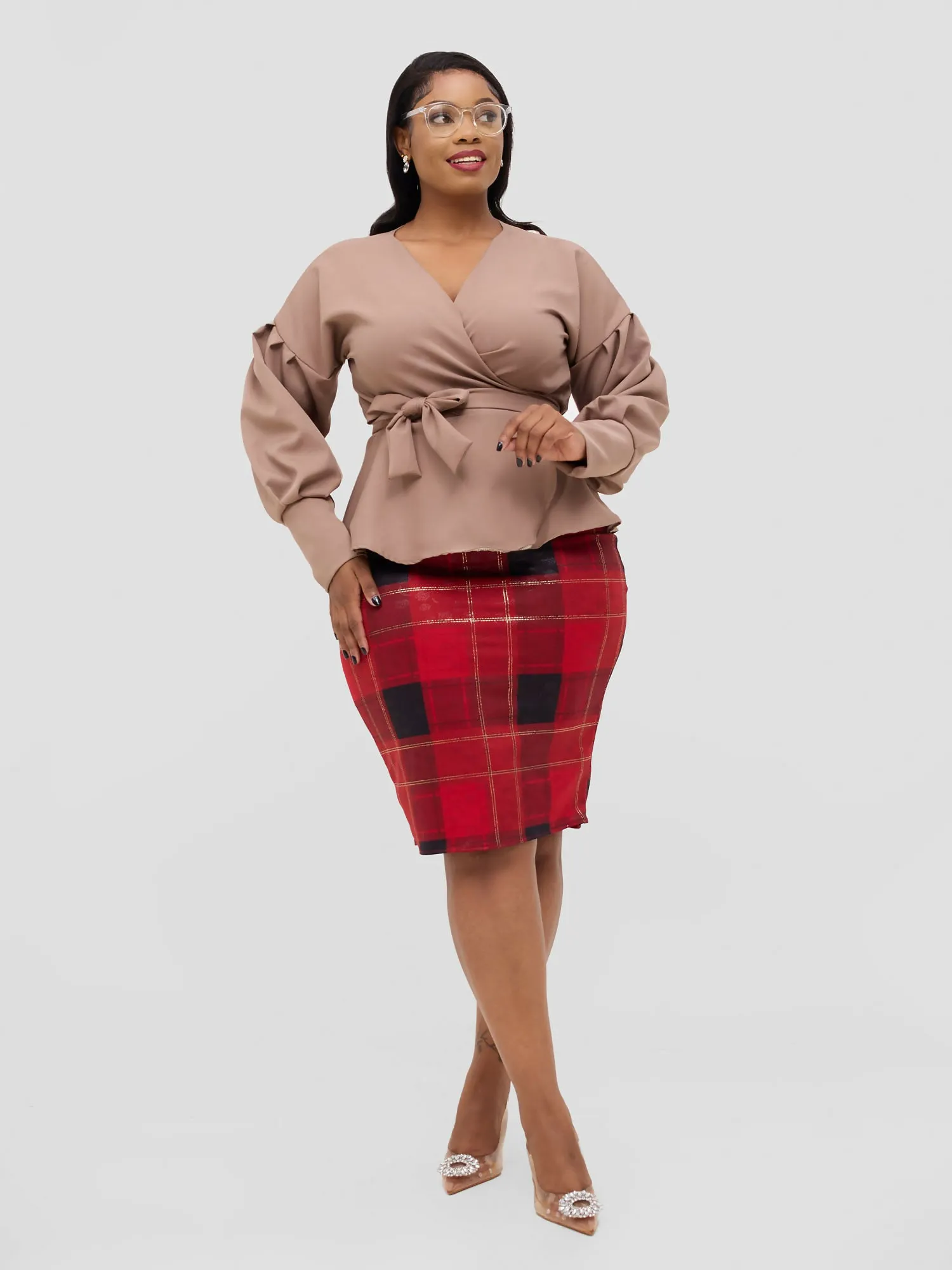 Silk House Collections Mia Skirt - Plaid Red
