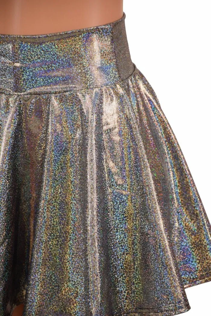 Silver Holographic Rave Mini Skirt