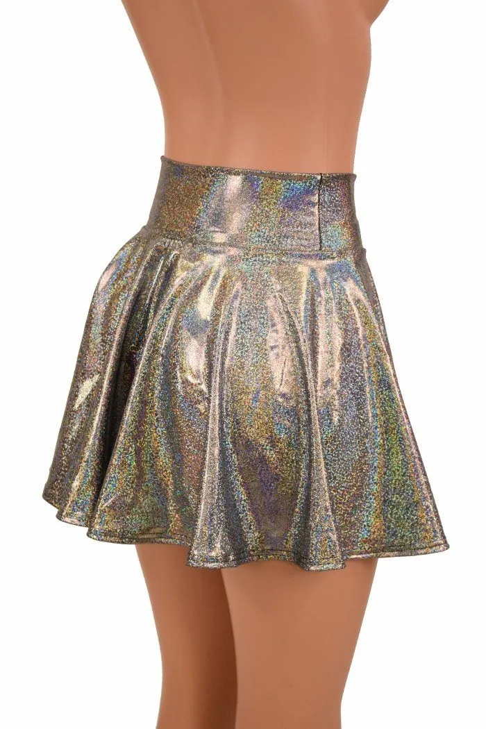 Silver Holographic Rave Mini Skirt