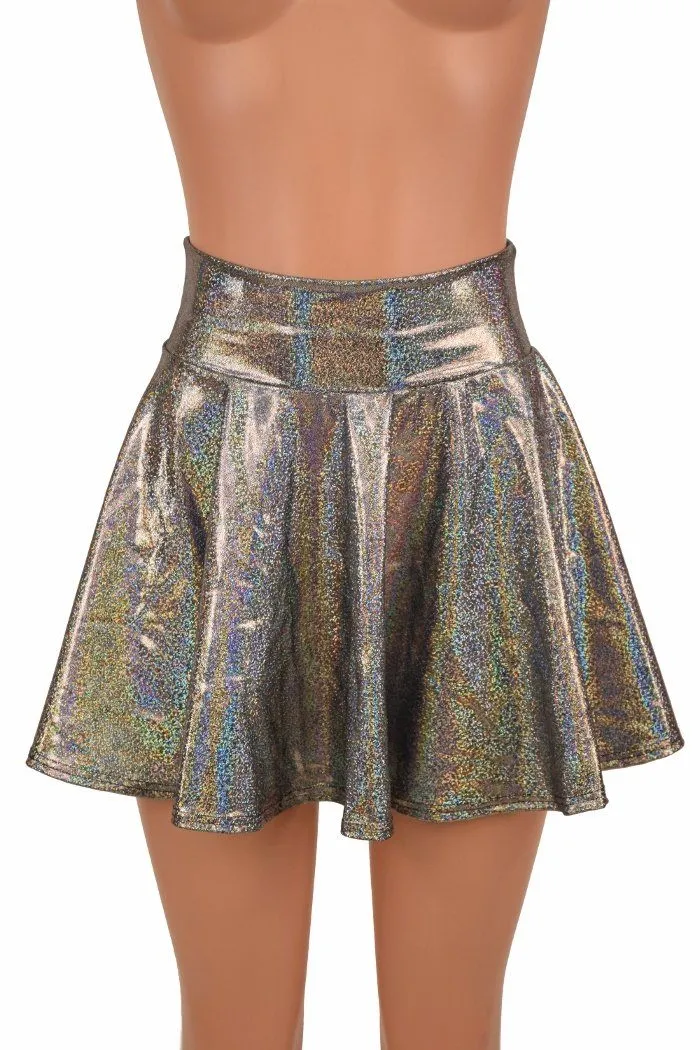 Silver Holographic Rave Mini Skirt
