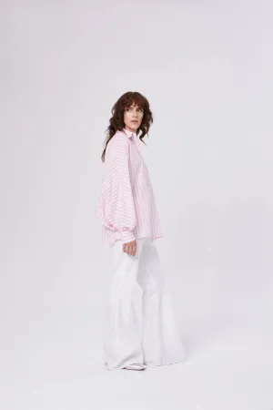 SoS Shirt in Pink, Orange and White Stripe