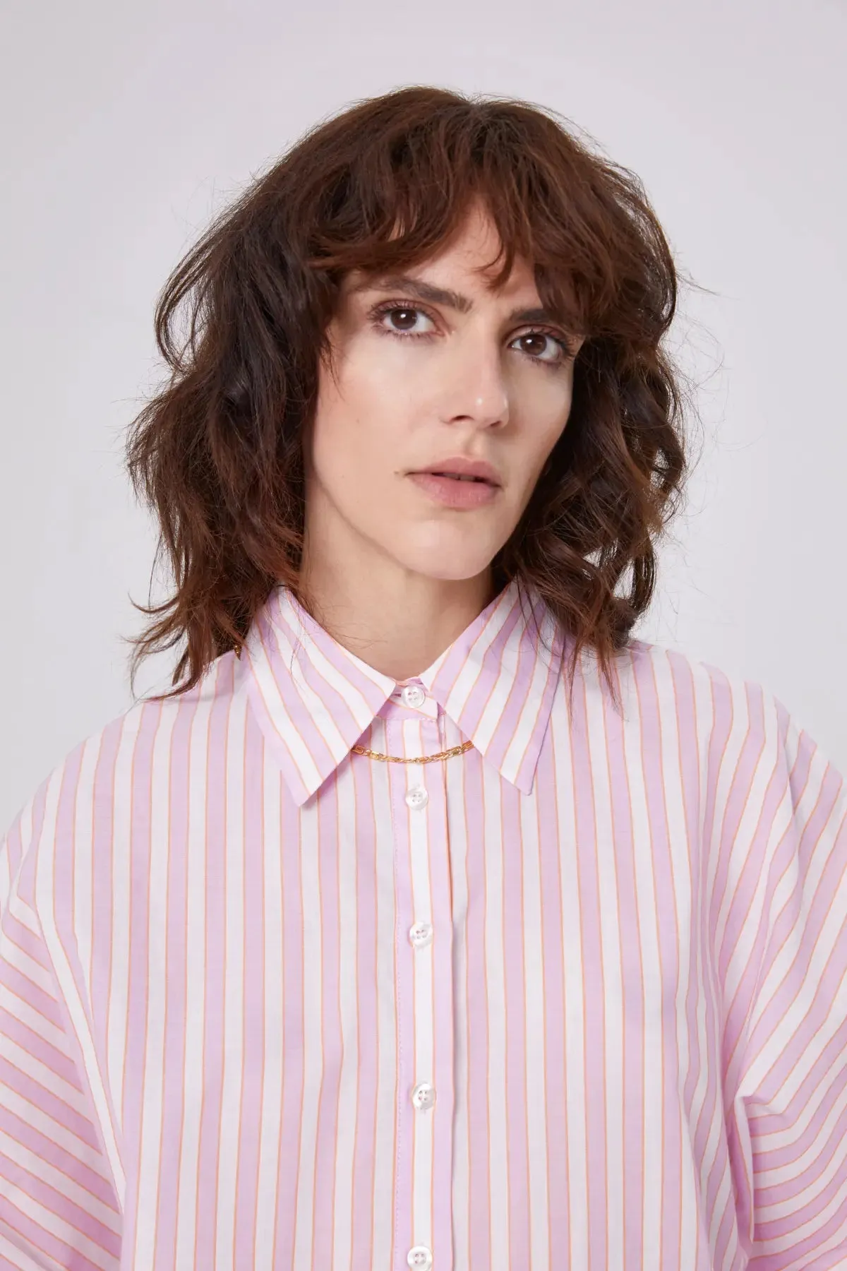 SoS Shirt in Pink, Orange and White Stripe