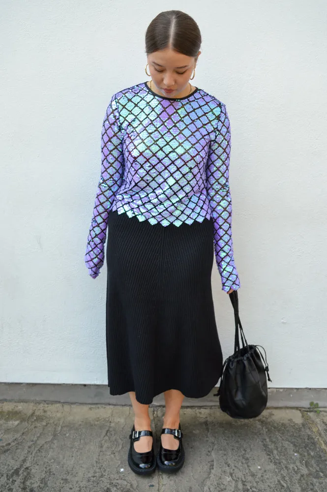 Stella Nova Seductive Purple Sequins Blouse