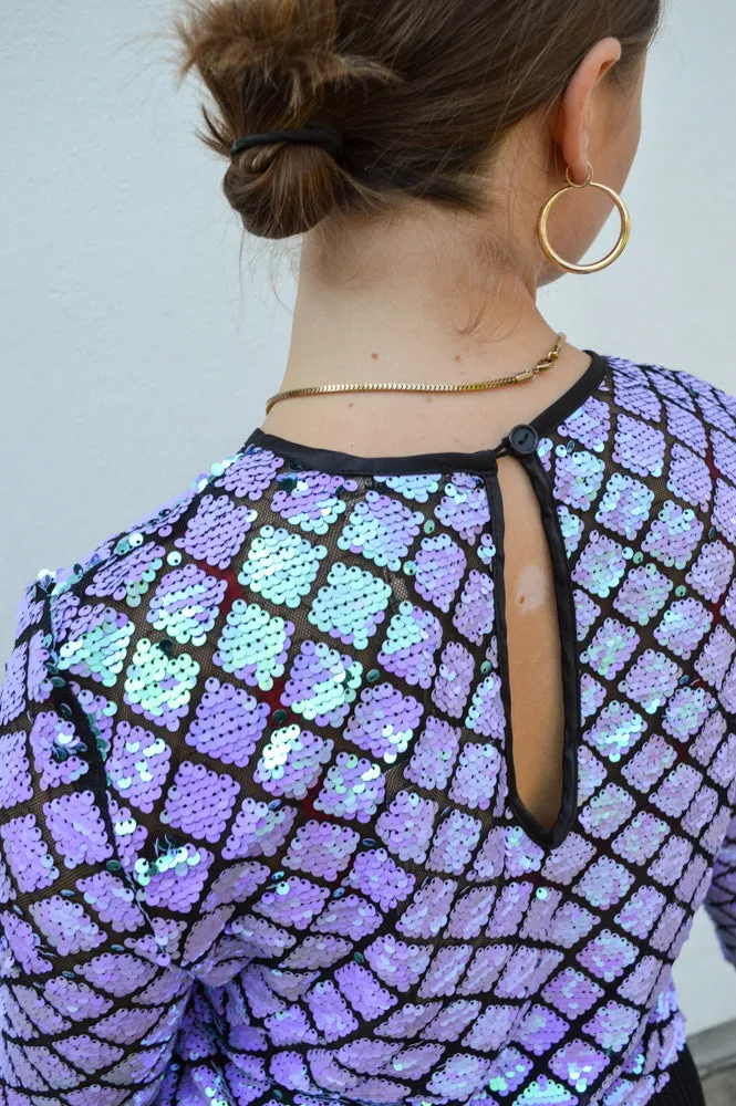 Stella Nova Seductive Purple Sequins Blouse