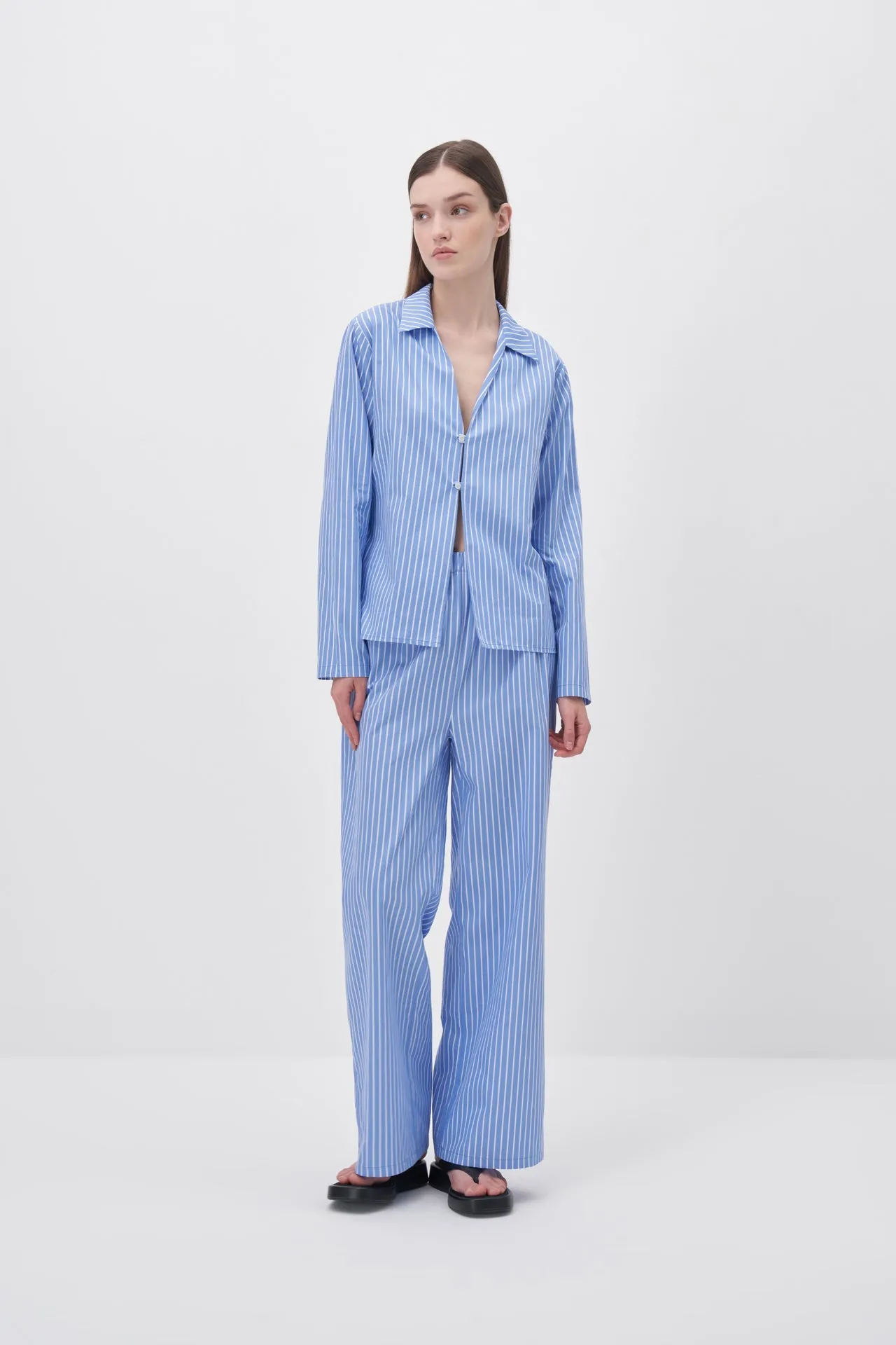 Striped Straight Cut Relaxed Pants