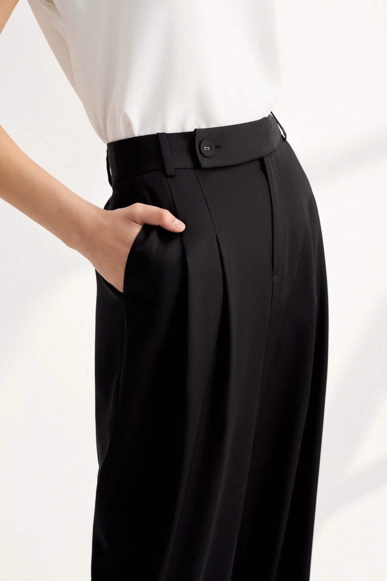 Tencel Satin Relaxed Straight Leg Pants