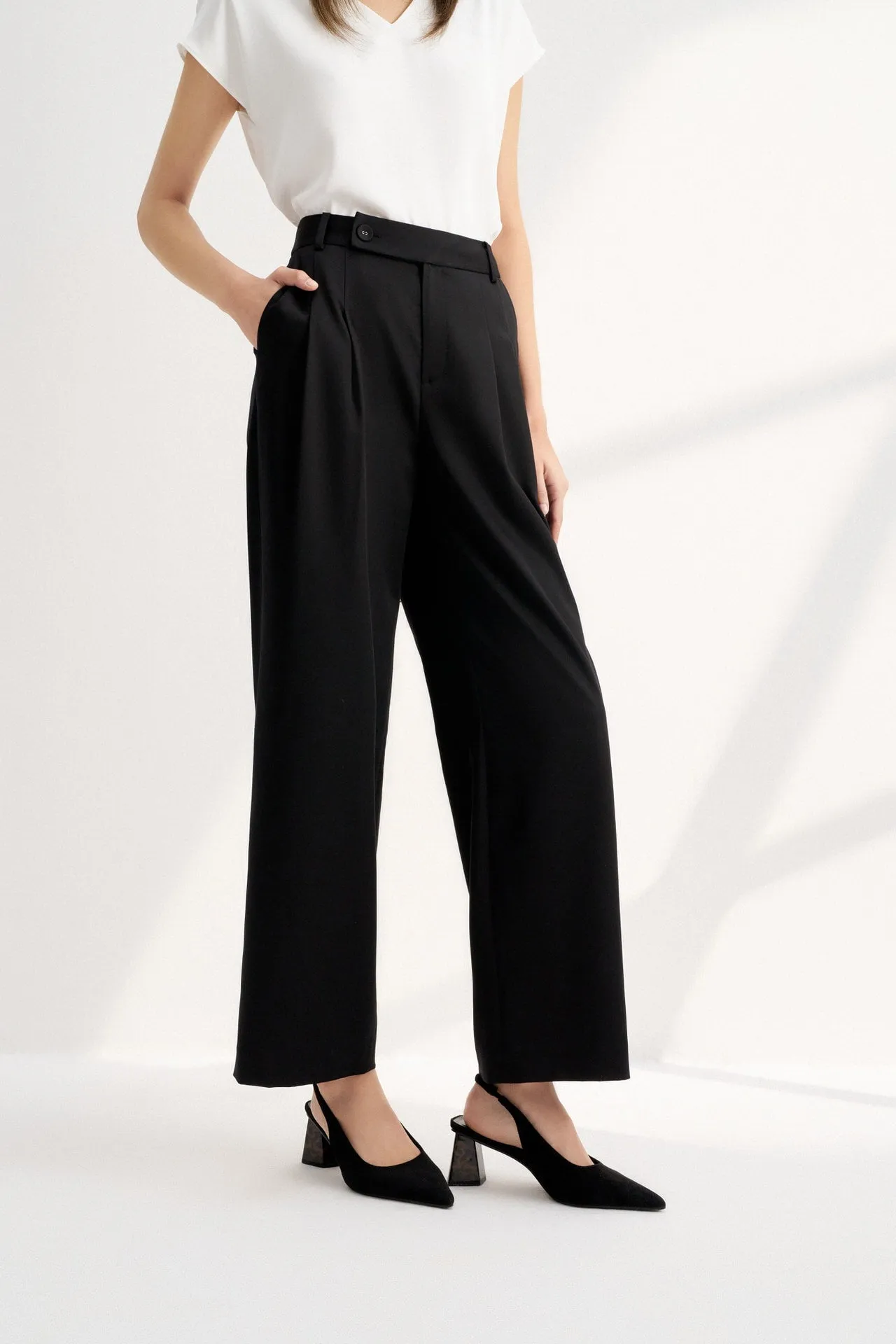 Tencel Satin Relaxed Straight Leg Pants