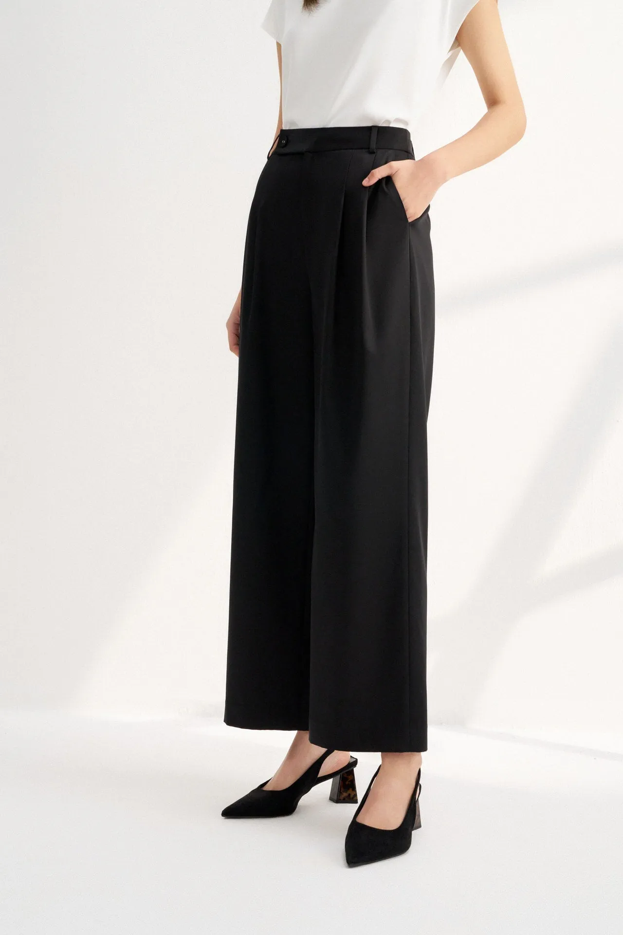 Tencel Satin Relaxed Straight Leg Pants