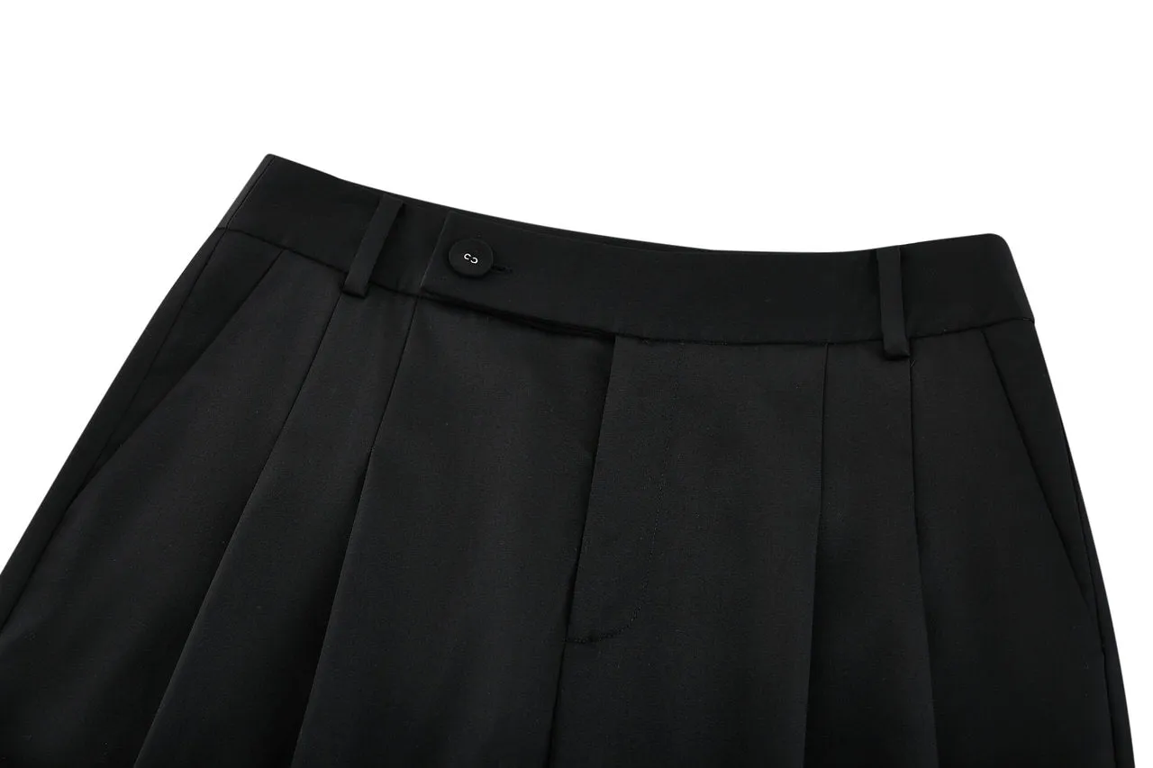 Tencel Satin Relaxed Straight Leg Pants