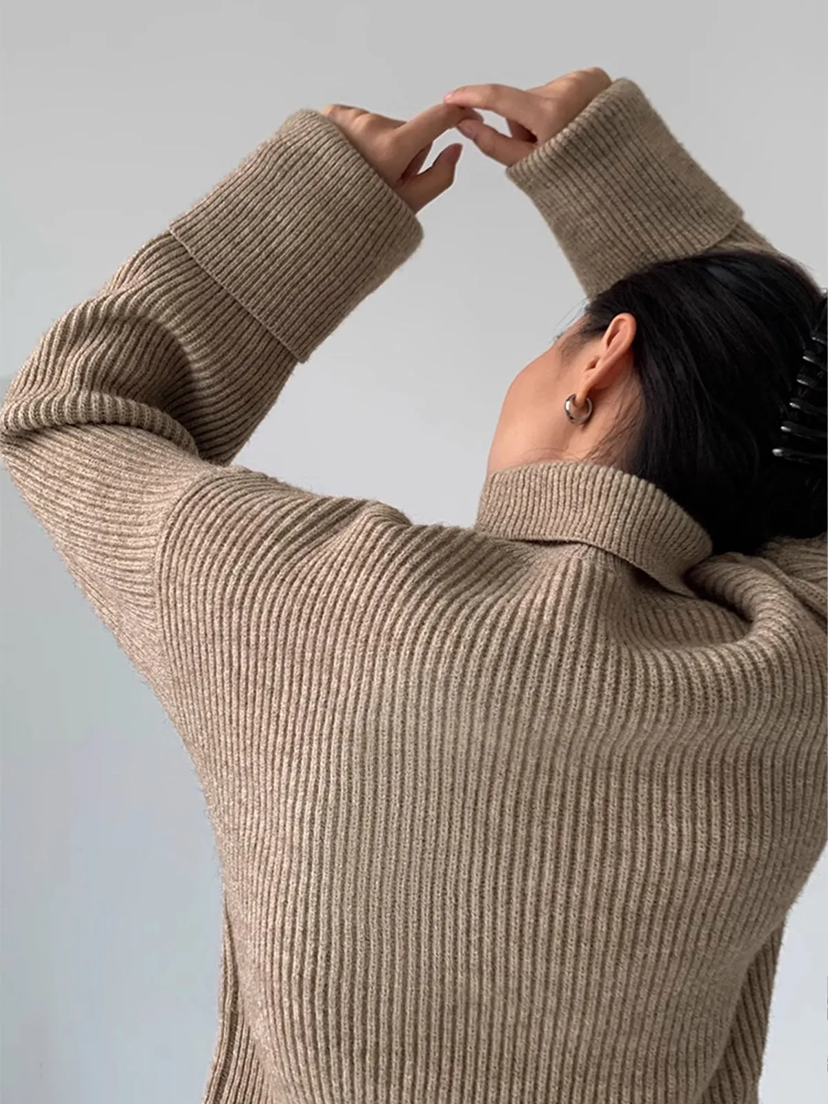 Turtleneck Ribbed Warm Sweater