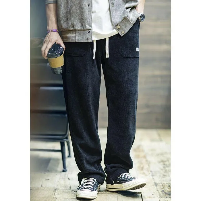 Velvet Drape Straight Loose Casual Wide-legged Pants P0544