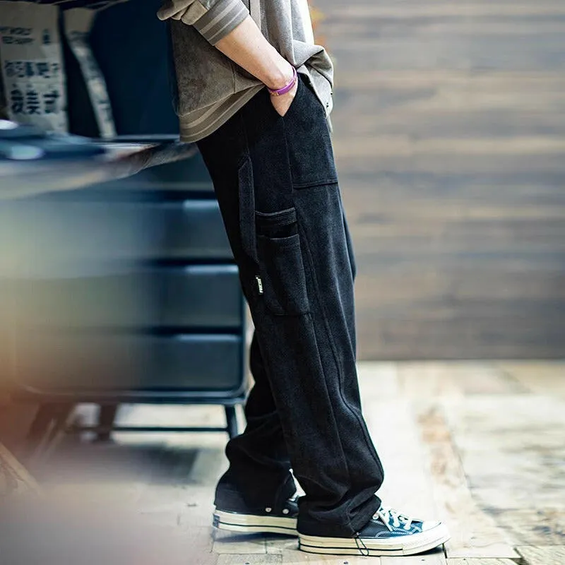 Velvet Drape Straight Loose Casual Wide-legged Pants P0544