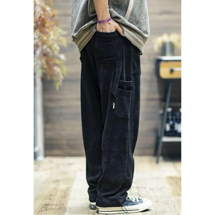 Velvet Drape Straight Loose Casual Wide-legged Pants P0544