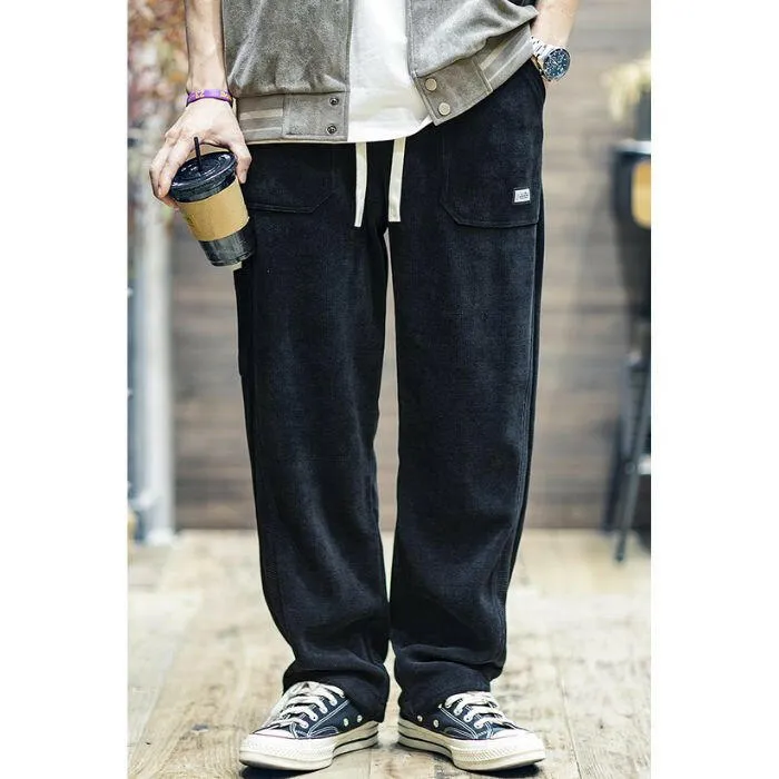 Velvet Drape Straight Loose Casual Wide-legged Pants P0544