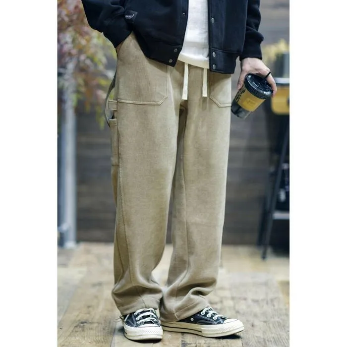 Velvet Drape Straight Loose Casual Wide-legged Pants P0544