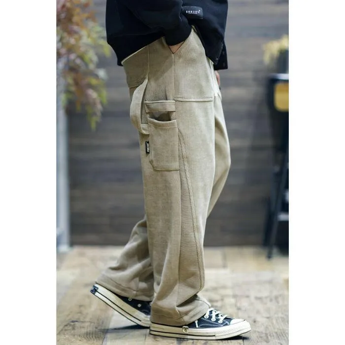 Velvet Drape Straight Loose Casual Wide-legged Pants P0544