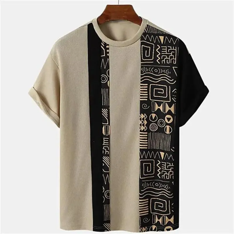 Vintage Striped Shirt Men Simple Style Pullover
